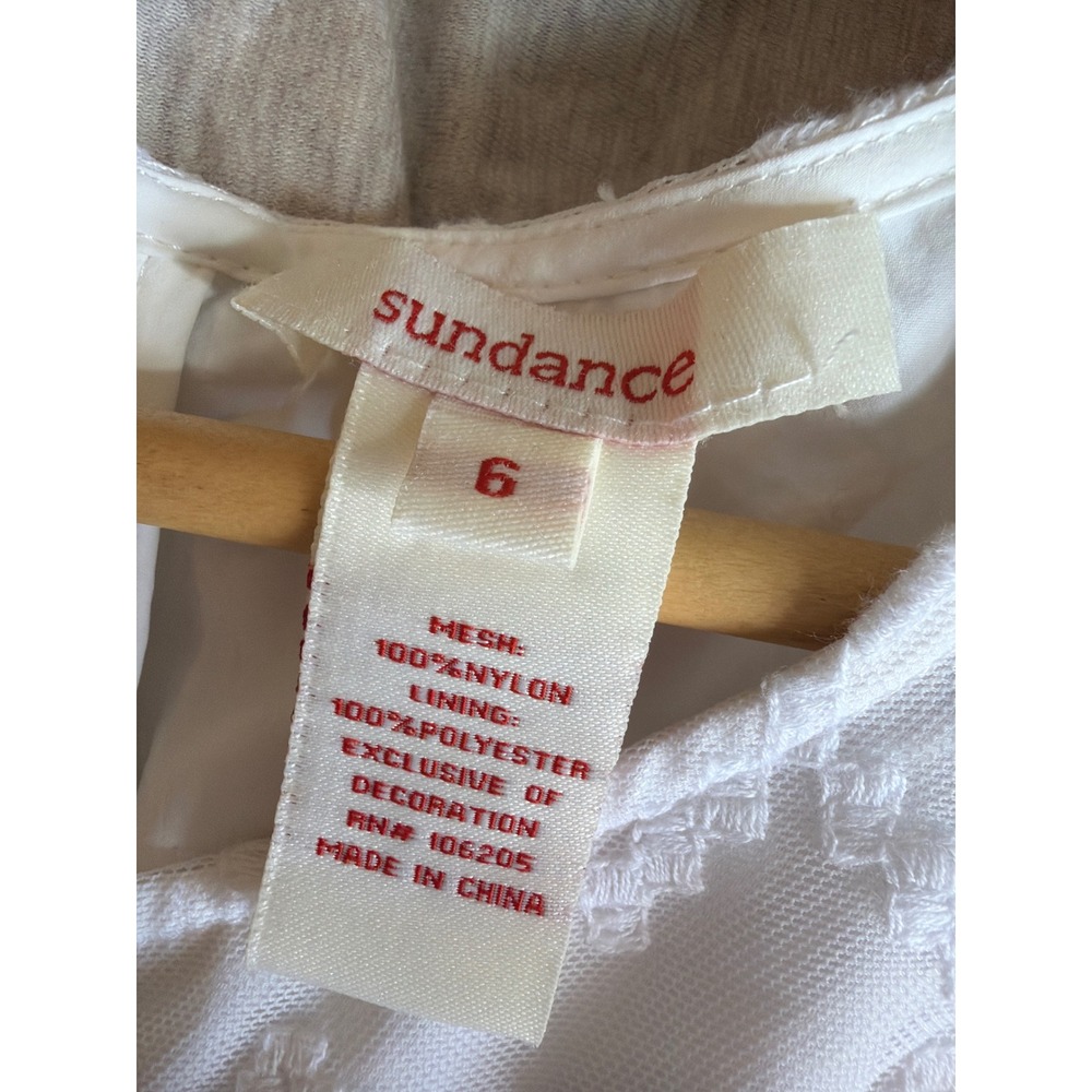 Sundance White Lace Sleeveless Fit Flare Dress Scoop Neck 6 - Picture 5 of 5